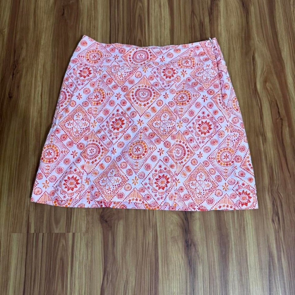 White Stag Size 6 Boho Beachcore Coastal Cowgirl Pink & Orange Skort Skirt